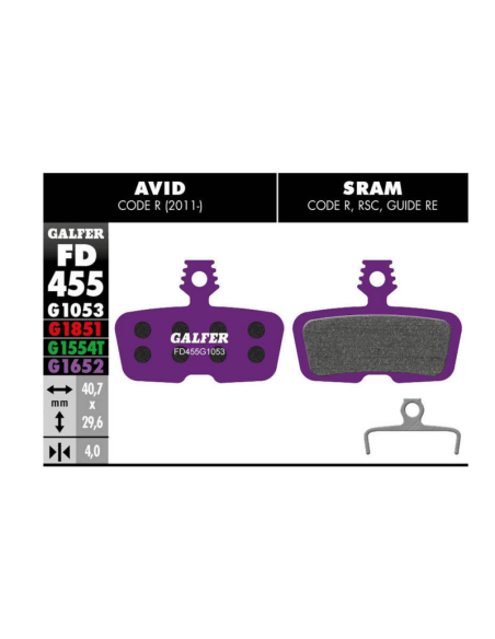 Pastillas Freno Galfer Avid Code (11-) E-Bike